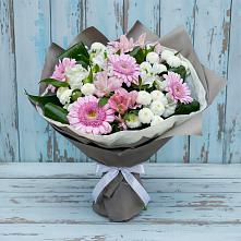 Букет цветов из:  Герберы, Альстромерии и Хризантемы #REPLACE_PRED# Хохле