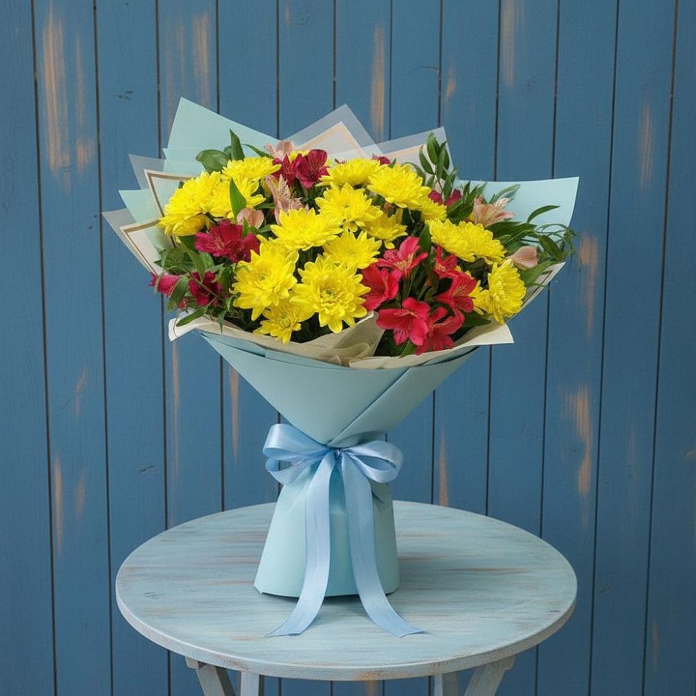 Букет цветов из: Альстромерии и Хризантемы в Хохле