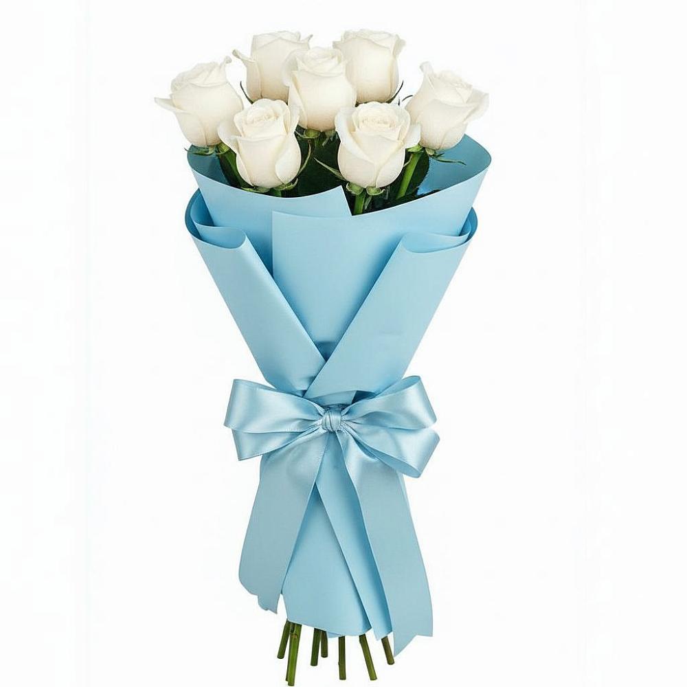 Букет 7 белых роз Проуд в Хохле