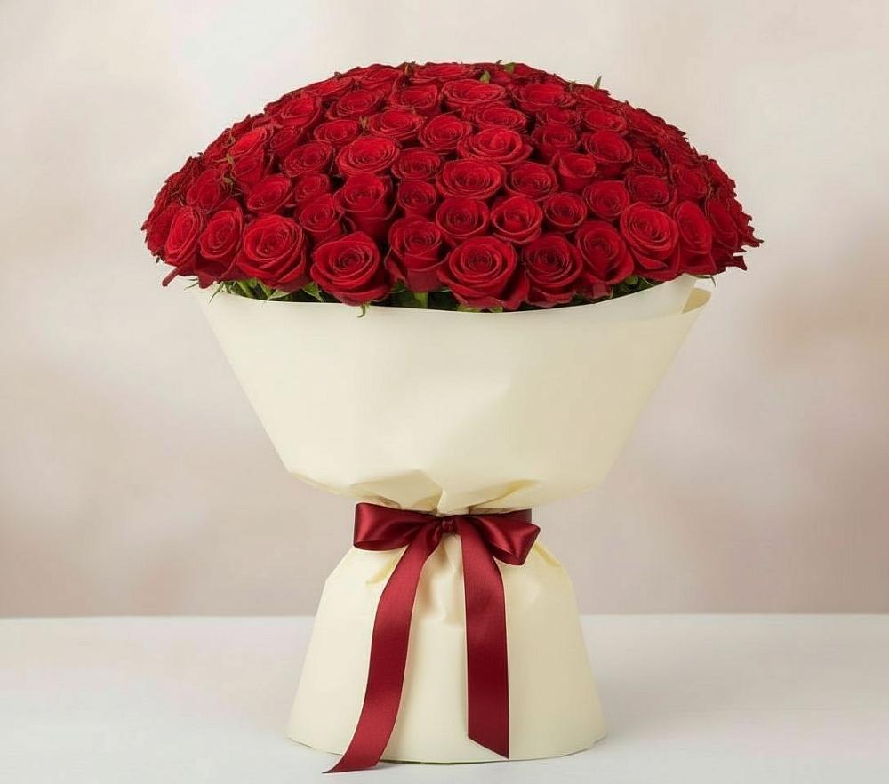 Букет 101 Красная роза Милано в Хохле