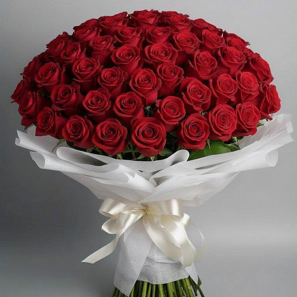 Букет 101 Красная роза Блэк Мэджик в Хохле