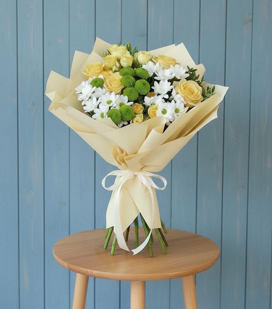 Букет цветов из: Хризантемы и Розы в Хохле