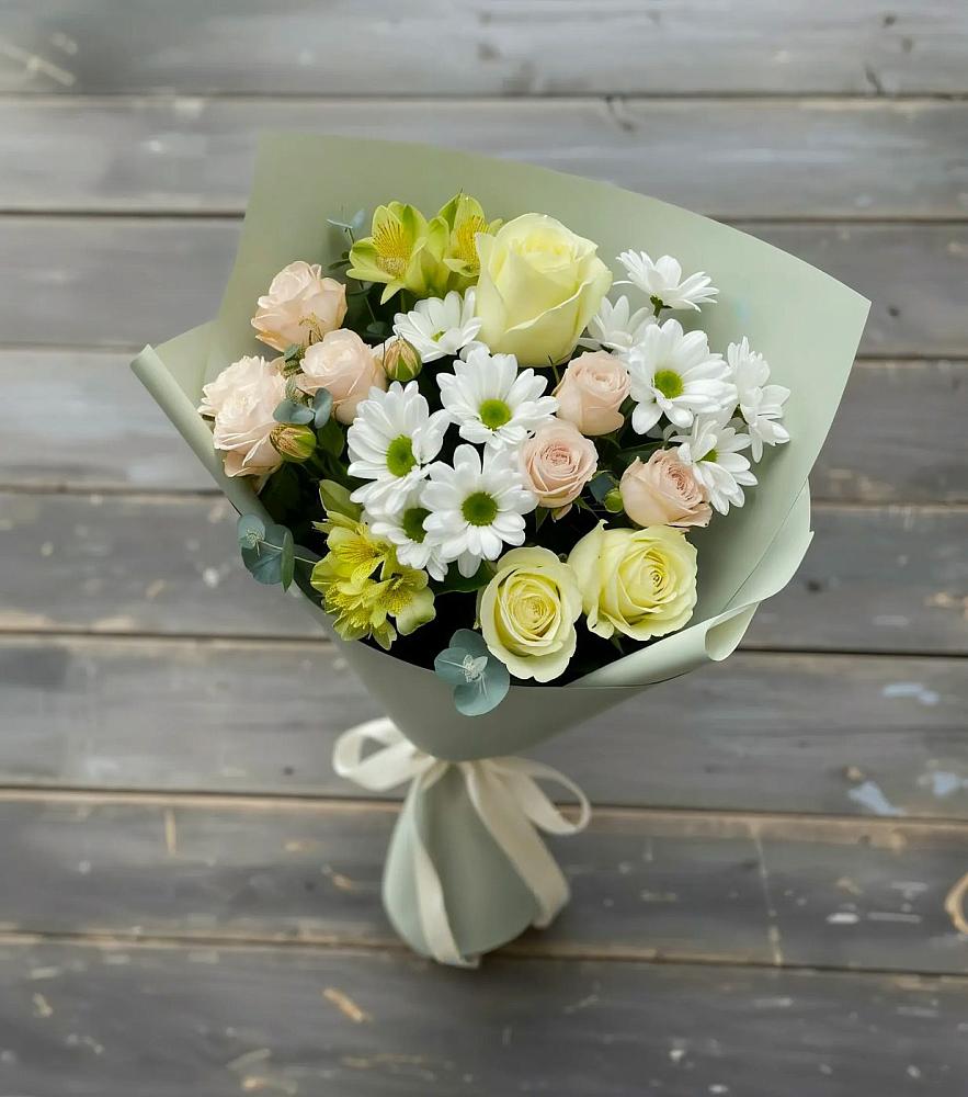 Букет цветов из: Альстромерии, Розы и Хризантемы в Хохле
