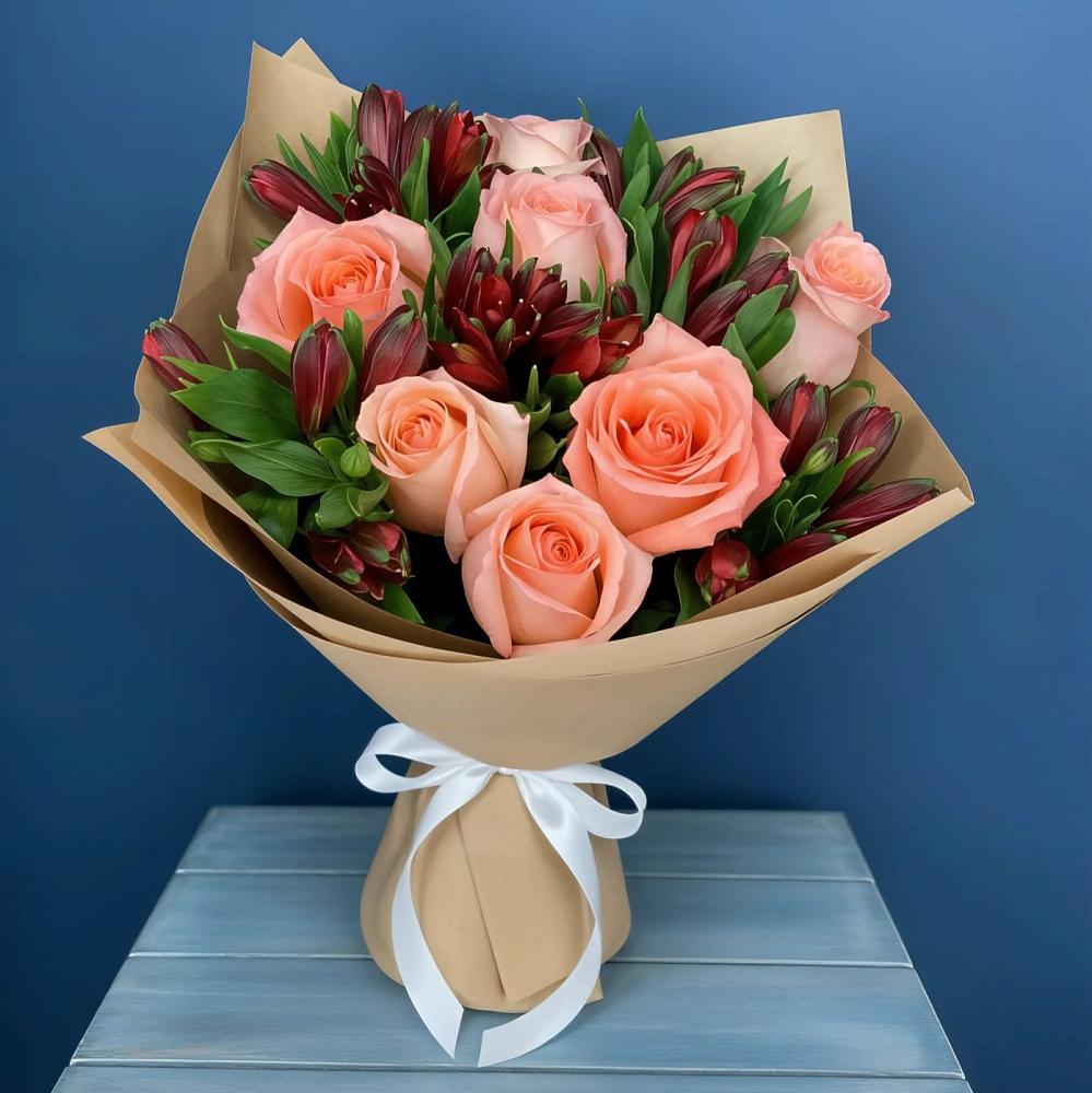 Букет цветов из: Розы и Альстромерии в Хохле