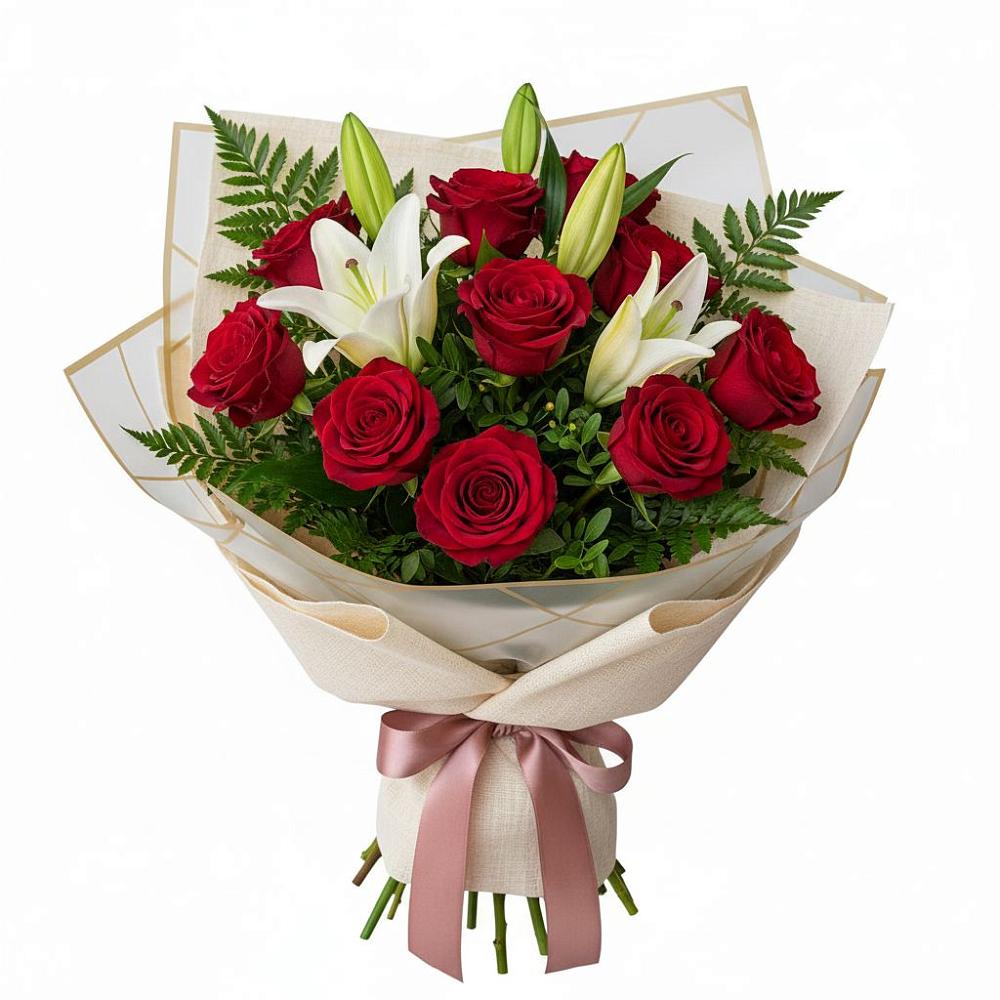 Букет цветов из: Лилии и Розы в Хохле