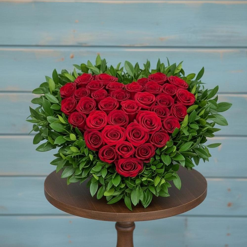 Цветочная композиция из Розы в виде сердца в Хохле