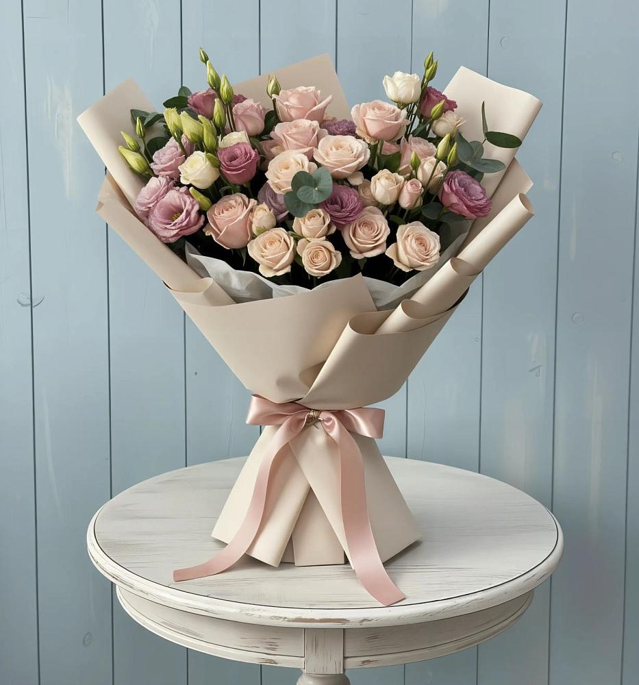 Букет цветов из: Розы и Лизиантусы в Хохле