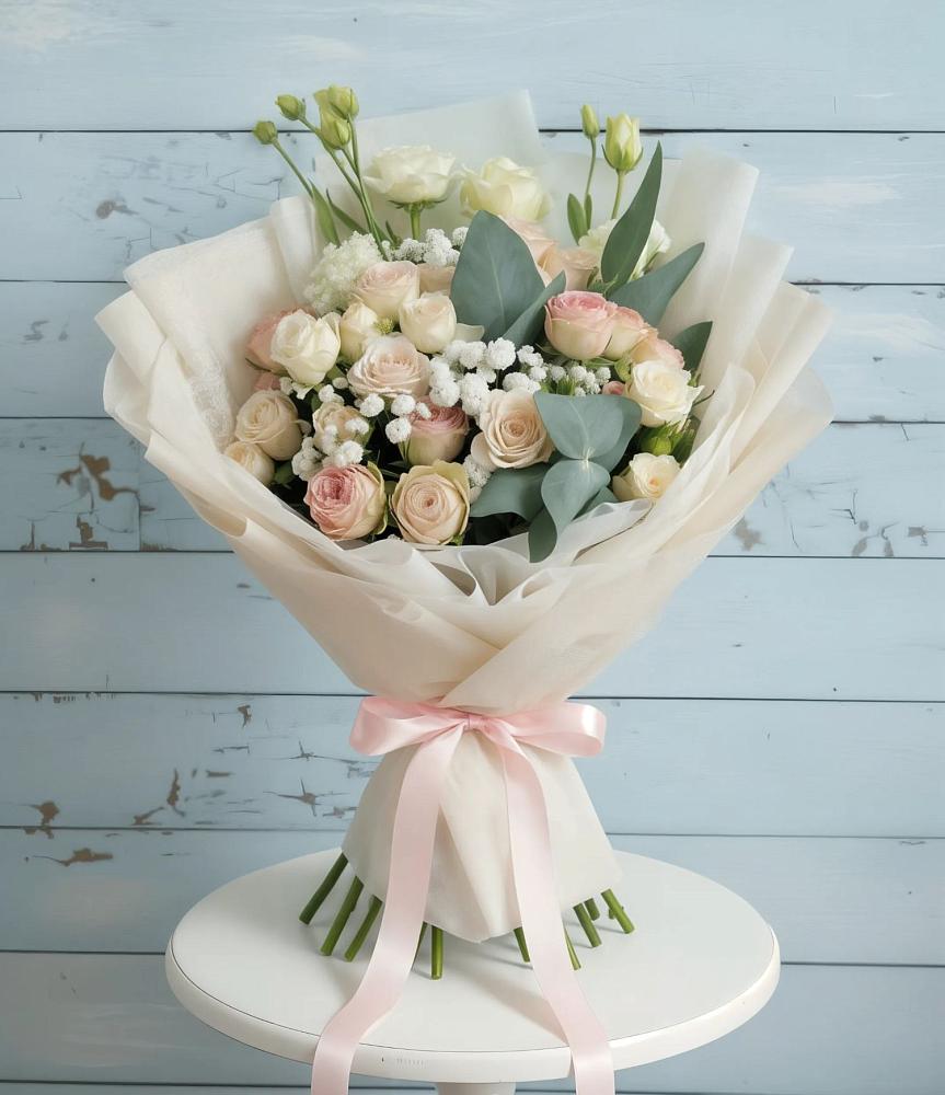 Букет цветов из: Розы и Лизиантусы в Хохле