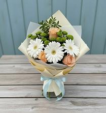 Букет цветов из:  Герберы, Розы и Хризантемы в Хохле