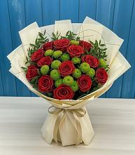 Букет цветов из:  Розы и Хризантемы #REPLACE_PRED# Хохле