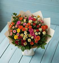 Букет Микс из разноцветных кустовых роз #REPLACE_PRED# Хохле